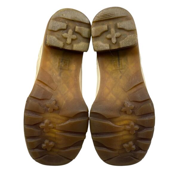 Dr. Martens Dana Off White Leather Fur Cuffed Calf Boot Size US 7 - Picture 10 of 12